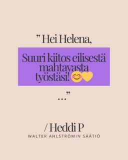 🇫🇮 Välillä pitää vaan pysähtyä näiden äärelle 🥹💛
Asiakaspalautteet menevät kyllä aina suoraan sydämeen. Jokainen kuvaus on minulle tärkeä, ja näiden viestien lukeminen tekee minut aina niin iloiseksi, ja kiitolliseksi 🌸.
Kiitos luottamuksesta, ihanista kohtaamisista ja siitä, että saan tehdä tätä työtä ✨

…

🇬🇧Sometimes you just have to stop and take a moment with these 🥹💛
Customer feedback always goes straight to my heart. Every photo shoot is important to me, and reading these messages always makes me so happy and grateful 🌸.
Thank you for your trust, the wonderful encounters, and for letting me do this work ✨

1. “Hi Helena,

A huge thank you for your amazing work yesterday! 😊💛
… “

2. “What lovely photos so far!!! Absolutely amazing!! You’re really super talented 💛 ”

3. “Hi Helena,

All the photos are excellent, let’s put them all on Pixieset 😊

A big big thank you! 💛”
(translated from Finnish, not original comment)

…

🇸🇪 Ibland måste man bara stanna upp och ta in det här 🥹💛
Kundernas feedback går verkligen alltid rakt in i hjärtat. Varje fotografering är viktig för mig, och att läsa dessa meddelanden gör mig alltid så glad och tacksam 🌸.
Tack för förtroendet, de underbara mötena och för att jag får göra det här jobbet ✨

1. ”Hej Helena,

Tack så mycket för ditt fantastiska arbete igår! 😊💛
… “

2. ”Vilka underbara bilder hittills!!! Helt super!! Du är verkligen superduktig 💛 ”

3. ”Hej Helena,

Alla bilder är fantastiska, vi lägger upp alla på Pixieset 😊

Stort stort tack! 💛”
 (översatt från finska, inte originalkommentar)

#nytstudioon #valokuvaaja #helsinki #valokuvaus #Säätiö